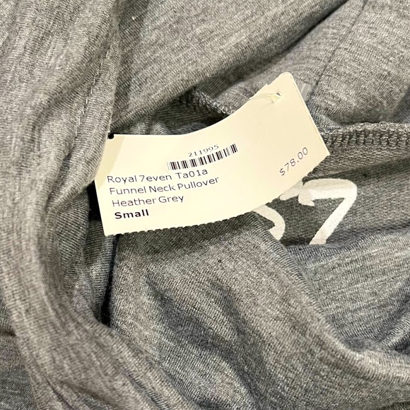 NWT GRAY MENS LONG SLEEVE FUNNEL NECK OVERSIZED SWEATSHIRT WITH ZIPPERS SIZE S - Picture 4 of 5